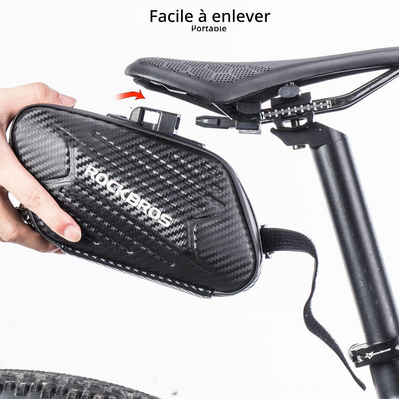 Sacoche De Selle ROCKBROS 1,5 L – Imperméable, Ultra-légère (174 G), Réfléchissante, Avec Protection Pluie
