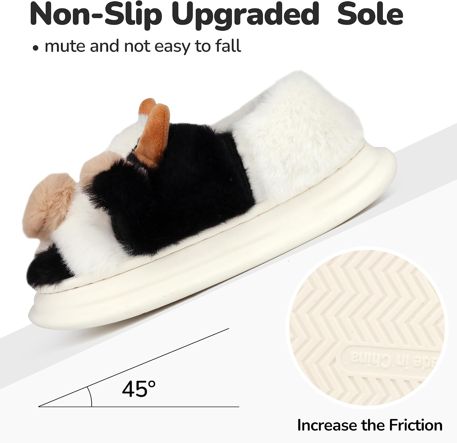 Kids Cow Slippers Toddler Boys Girls Soft Plush House Slippers Cute Animal Winter Comfy Warm Fuzzy Memory Foam Non-slip Indoor Outdoor Shoes
