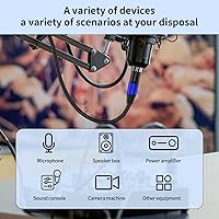 Vista 6 de XLR - Cable de extensión de micrófono hembra a macho recto, cable equilibrado de 90 grados hembra a macho recto de 3 pines a 3 pines, paquete de 2