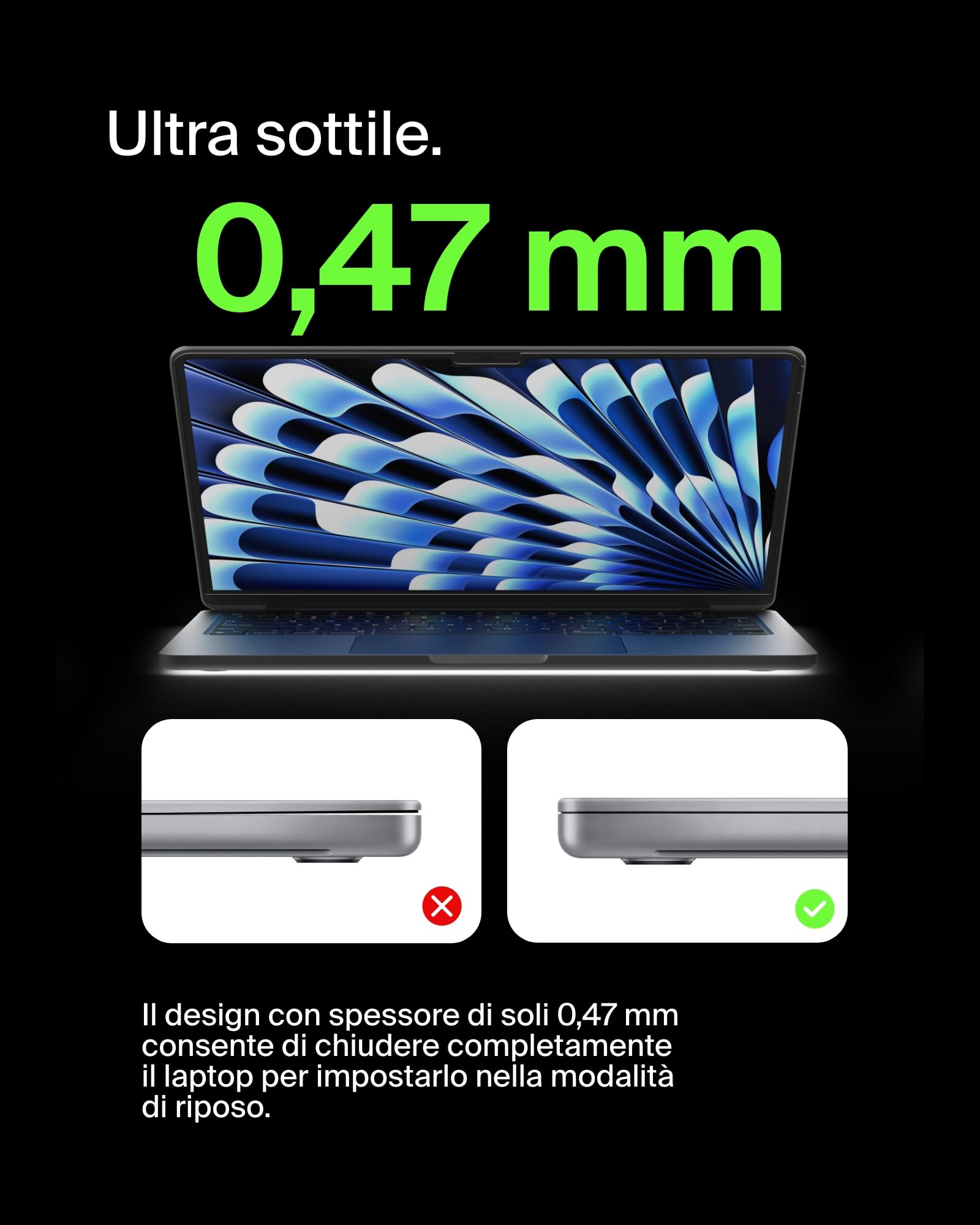Belkin ScreenForce TruePrivacy - Pellicola protettiva per MacBook Air 15 M2, antiriflesso, durezza 2H, rimovibile e riutilizzabile, con attacco in silicone, facile applicazione a scatto e sganciamento