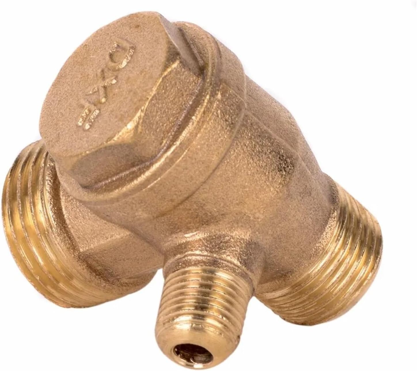 1pc New 3 Port Check Valve Brass Male Thread Check Valve Connector Tool For Air Compressor
