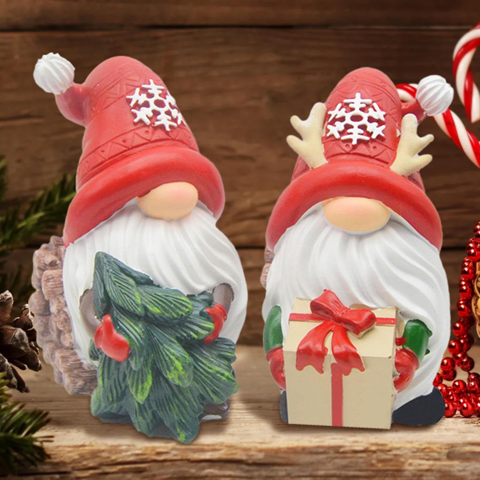 Figuras De Gnomos para La Decoración Navideña del Hogar 2 Piezas De Figuras