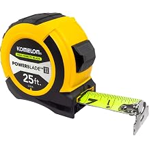 KOMELON USA 25 ABS POWERBLADE II WIDE BLADE TAPE MEASURE, Yellow/Black