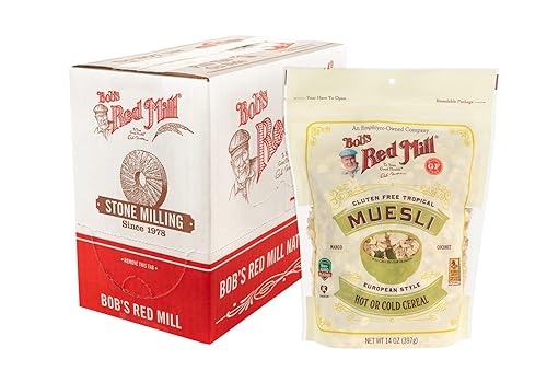 Bob's Red Mill Muesli tropical sin gluten, 14 onzas (paquete de 4)