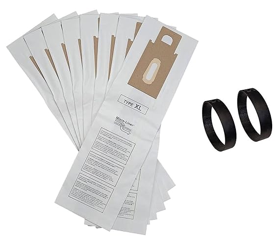 8 PK USA MADE Replacement Bags + 2 Belts for Oreck XL + CC Upright Vacuum Cleaners. Compatible with CCPK80H, CCPK80F, CCPK8DW, PK80009, PK80009DW, 0300604, CCPK8 with Bag Dock or without Bag Dock.