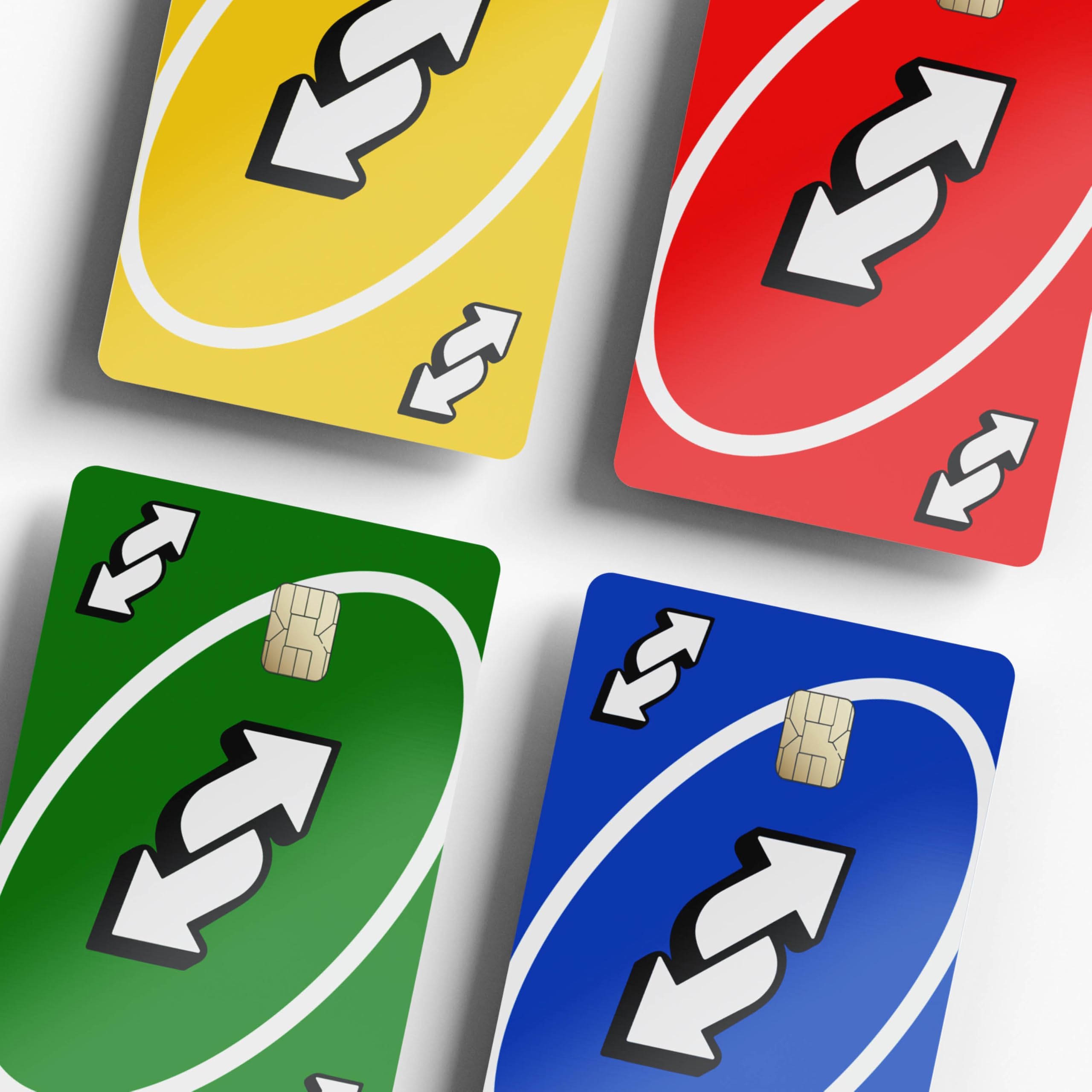 Stickers4 3x Reverse Credit Card Skin in Red/Green/Yellow - Credit/Debit Card Cover for Use as Card Skin