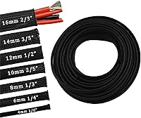 Vista 19 de Funda de cable de alambre expandible PET de 30 pies (1/2 pulgada, negro)