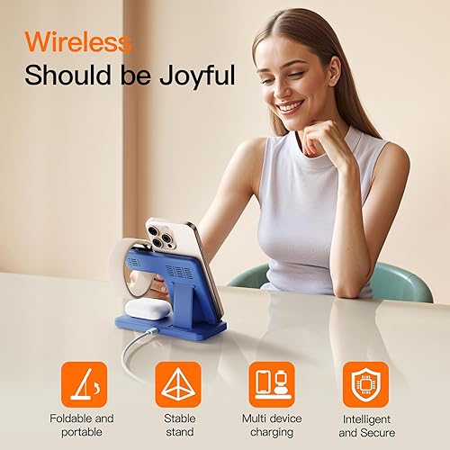 Miniatura 5 de Estación de carga de cargador inalámbrico 2025 soporte de cargador 3 en 1, múltiples dispositivos para 16e 16 15 14 Pro Max 13 12 11 - Watch 10 9 8