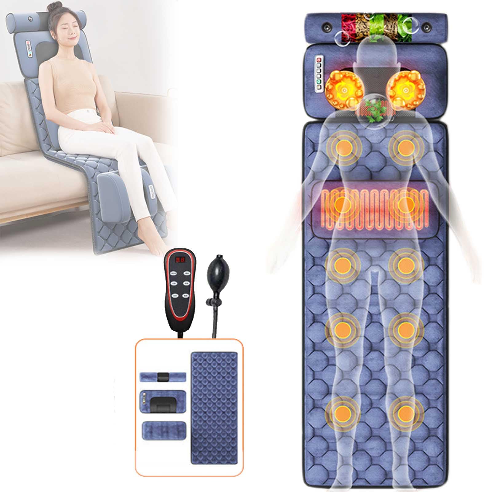 Cojín de Masaje de Cuerpo Completo Plegable con 20 Cabezales de Masaje Shiatsu para el Cuello
