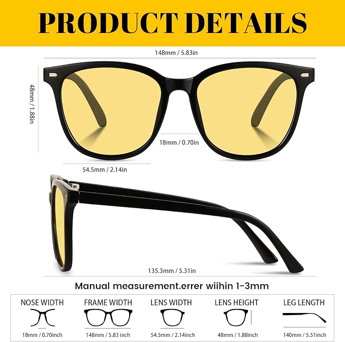 Gafas polarizadas de noche para mujer con lente amarilla miniatura 5