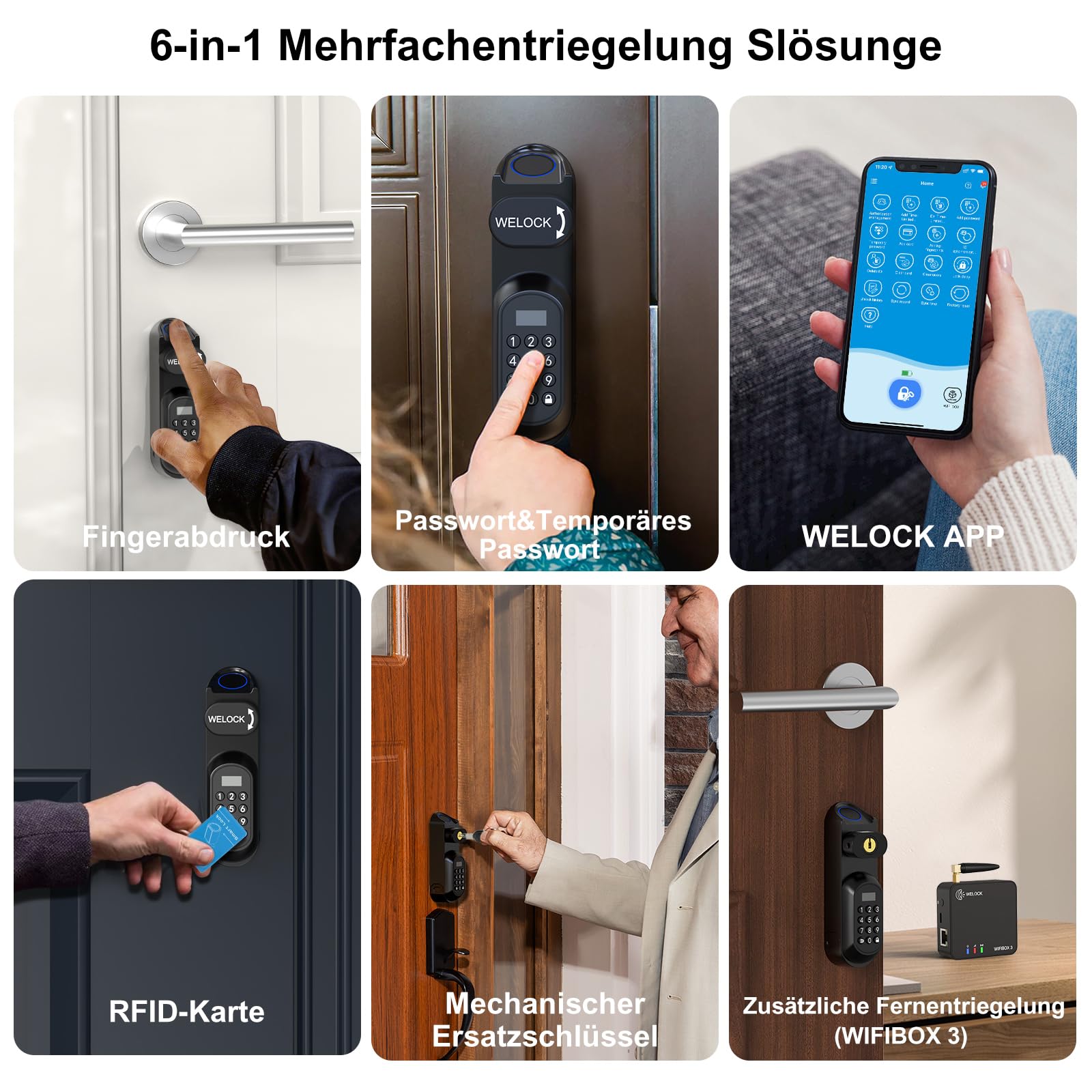 WELOCK U41PRO Smartes Türschloss - Fingerabdruck & Passwort Für Haustüren