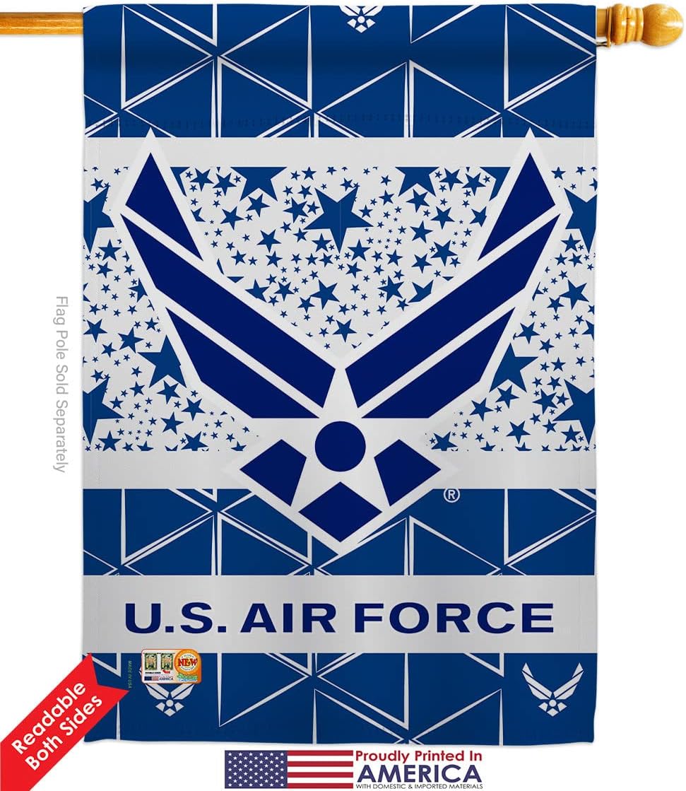 Air Force Garden House Flags Kit Armed Forces USAF United State American Military Veteran Retire Official Small Decorative Gift Yard Banner Double-Sided Made in USA 28 X 40
