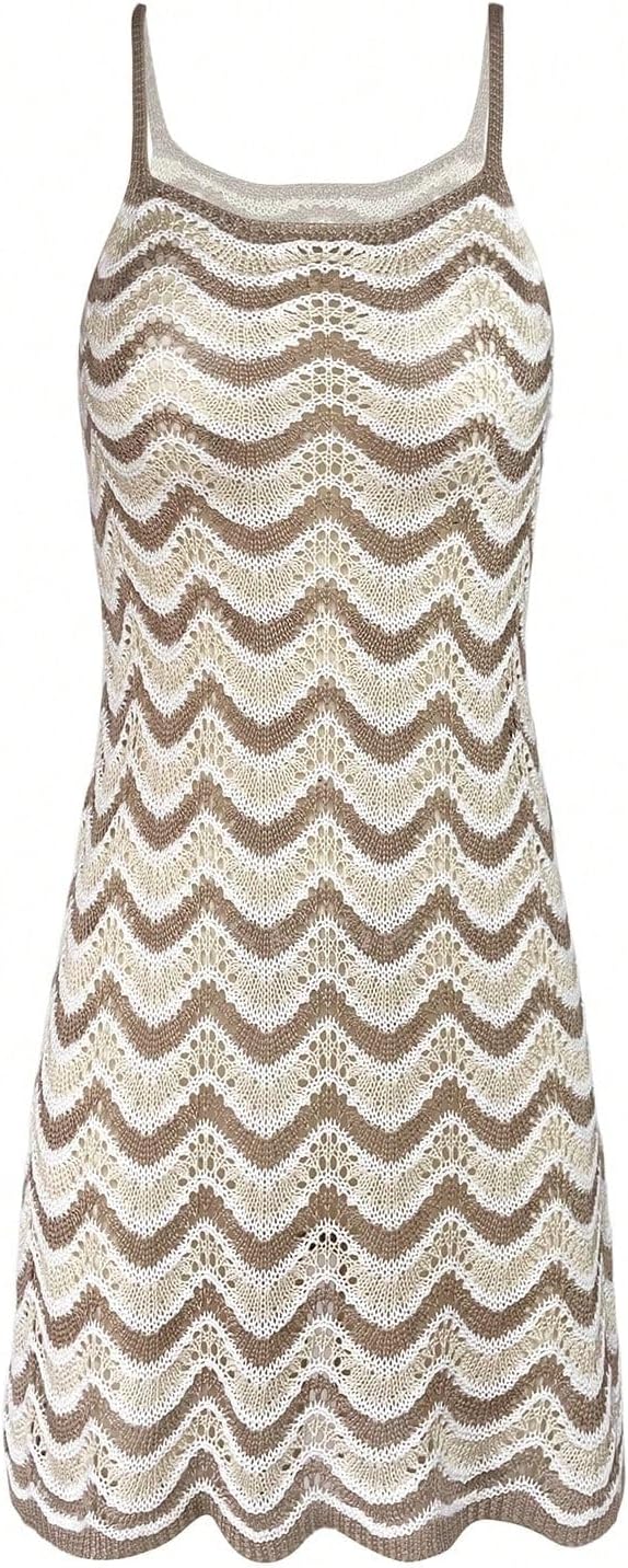 Women's Summer Hollow-Out Sexy Cover-Up Mini Dress Beach cover ups for swimwear