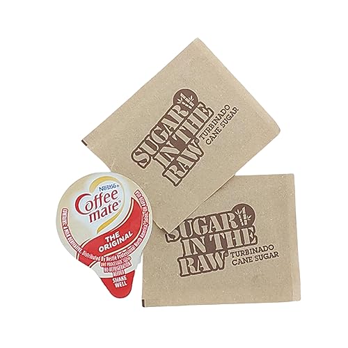 Miniatura 2 de Coffee Mate Creamer and Sugar in the Raw Bundle - 24 cremas individuales de café 50 paquetes de azúcar cruda, así como 6 cucharas desechables