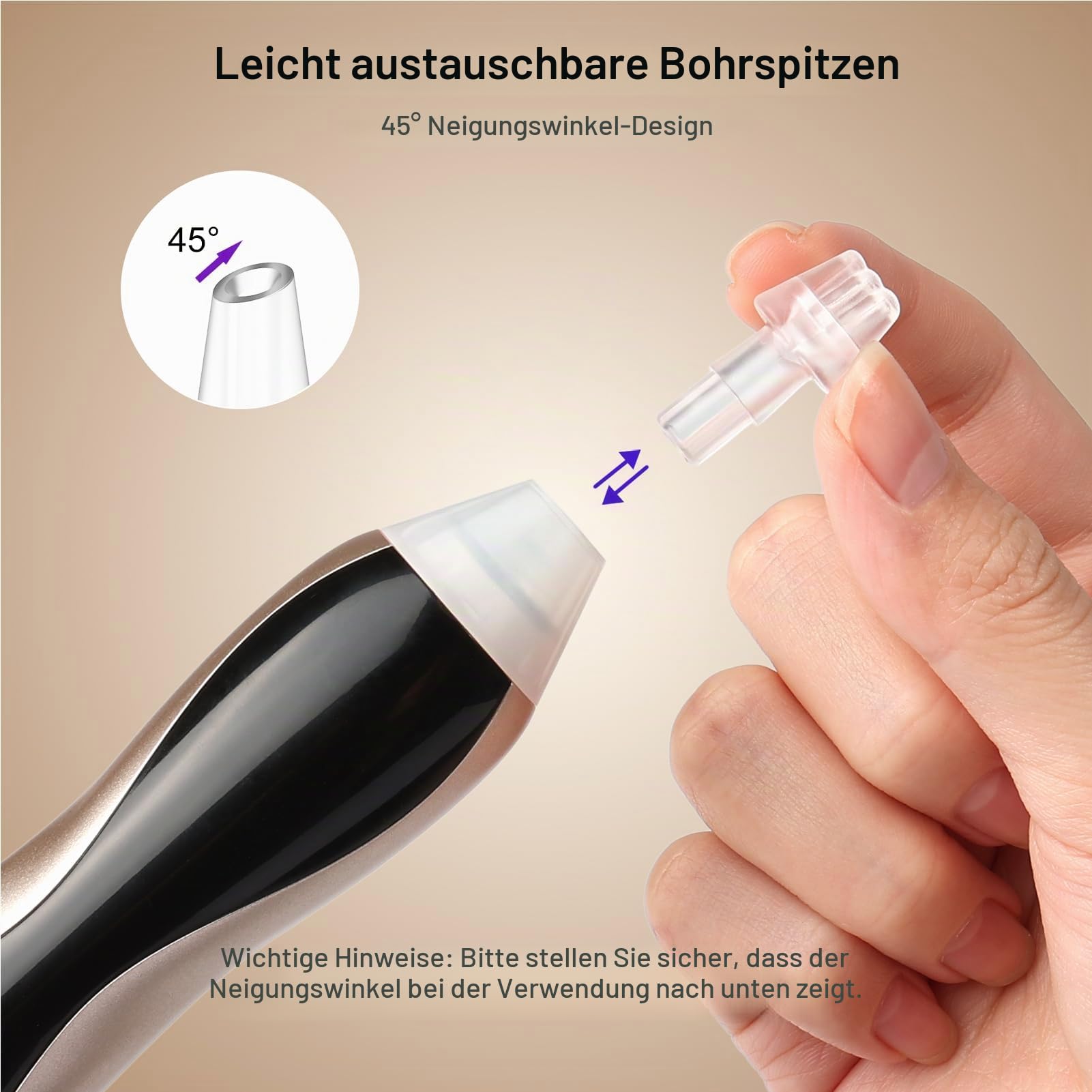 PP OPOUNT Elektrischer Diamond Painting Stift Gold mit LED Licht & Display, 3 Saugstufen, Kabellos & Wiederaufladbar, Leiser Vacuum Stift, Ergonomisches Diamond Painting Zubehör für Erwachsene