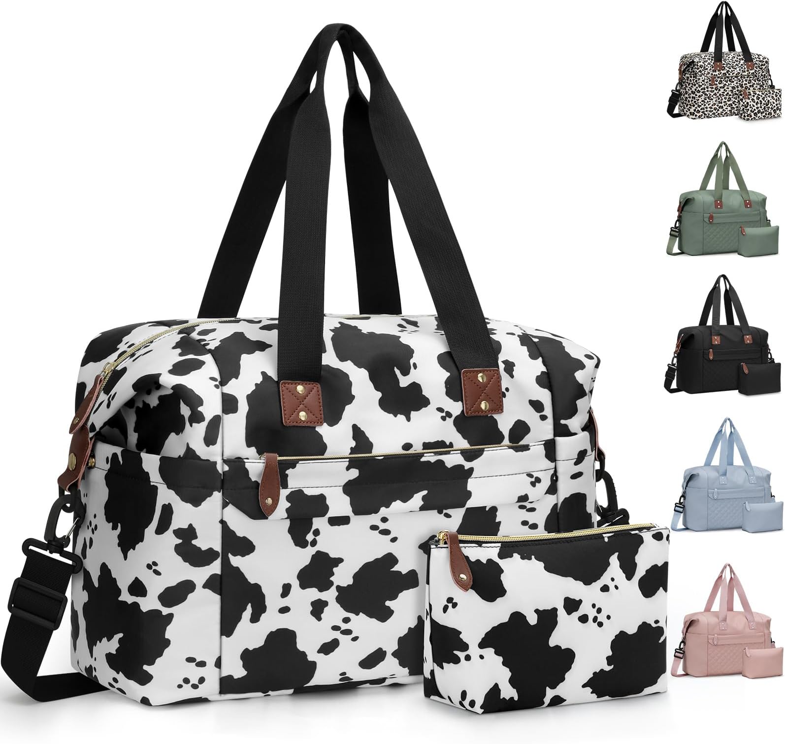 Travel Duffle Bag, Waterproof Weekender Overnight Hospital Bags for Women Men with Toiletry Bag Lightweight Carry on Personal Item Duffle Gym Bag for Travel, Airplanes, Sports