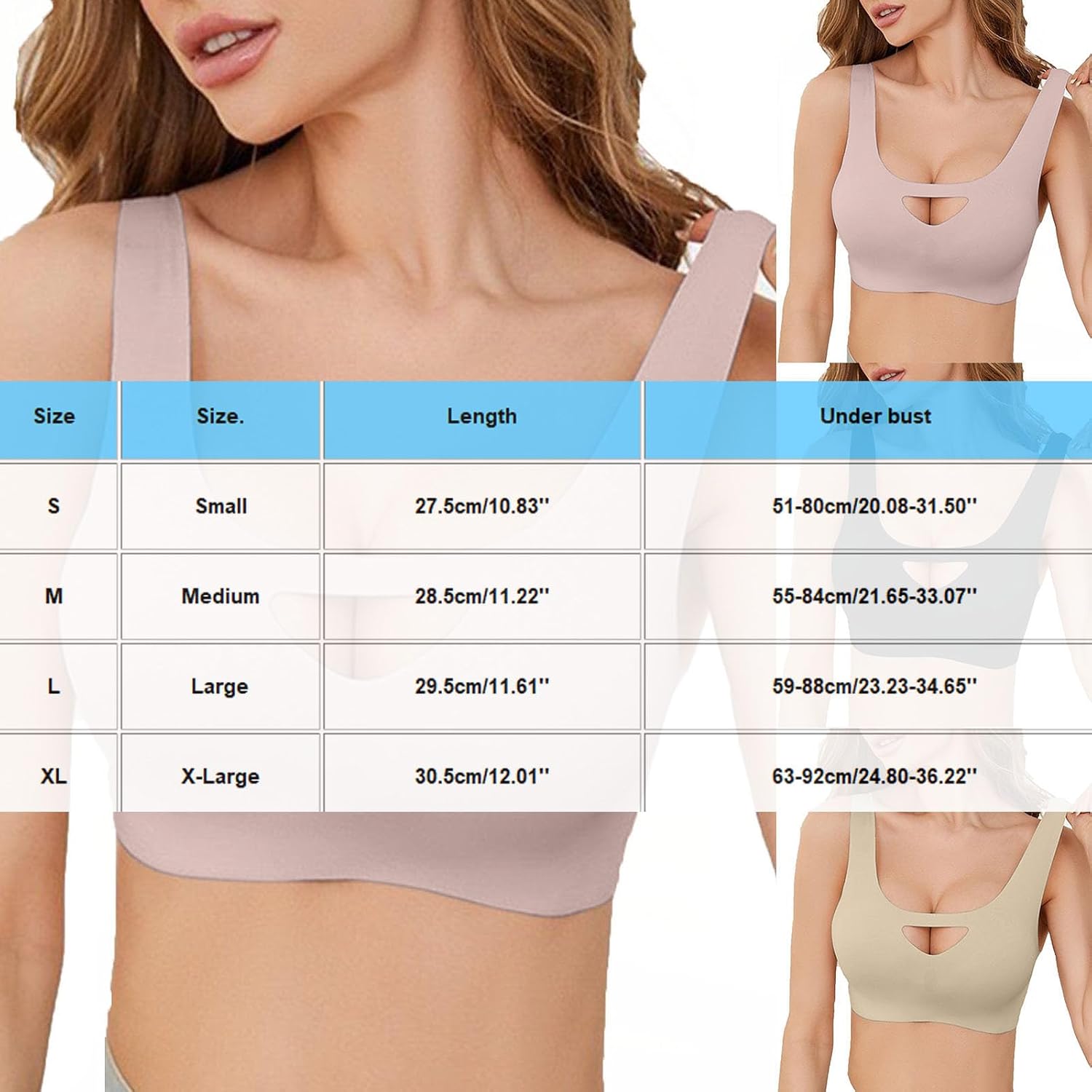 Comfortable Wireless No Show Bra with Support and Lift Seamless Full Coverage Hollow Out Push Up Bra for Women