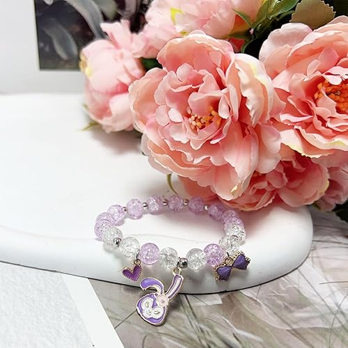 Miniatura 6 de CJIAYUJEW Cute Bracelet Crystal Pearl Bracelets, Anime Elastic Stretch Crystal Bead Bracelet Lovely Cartoon Elastic Beaded Bracelets for Women