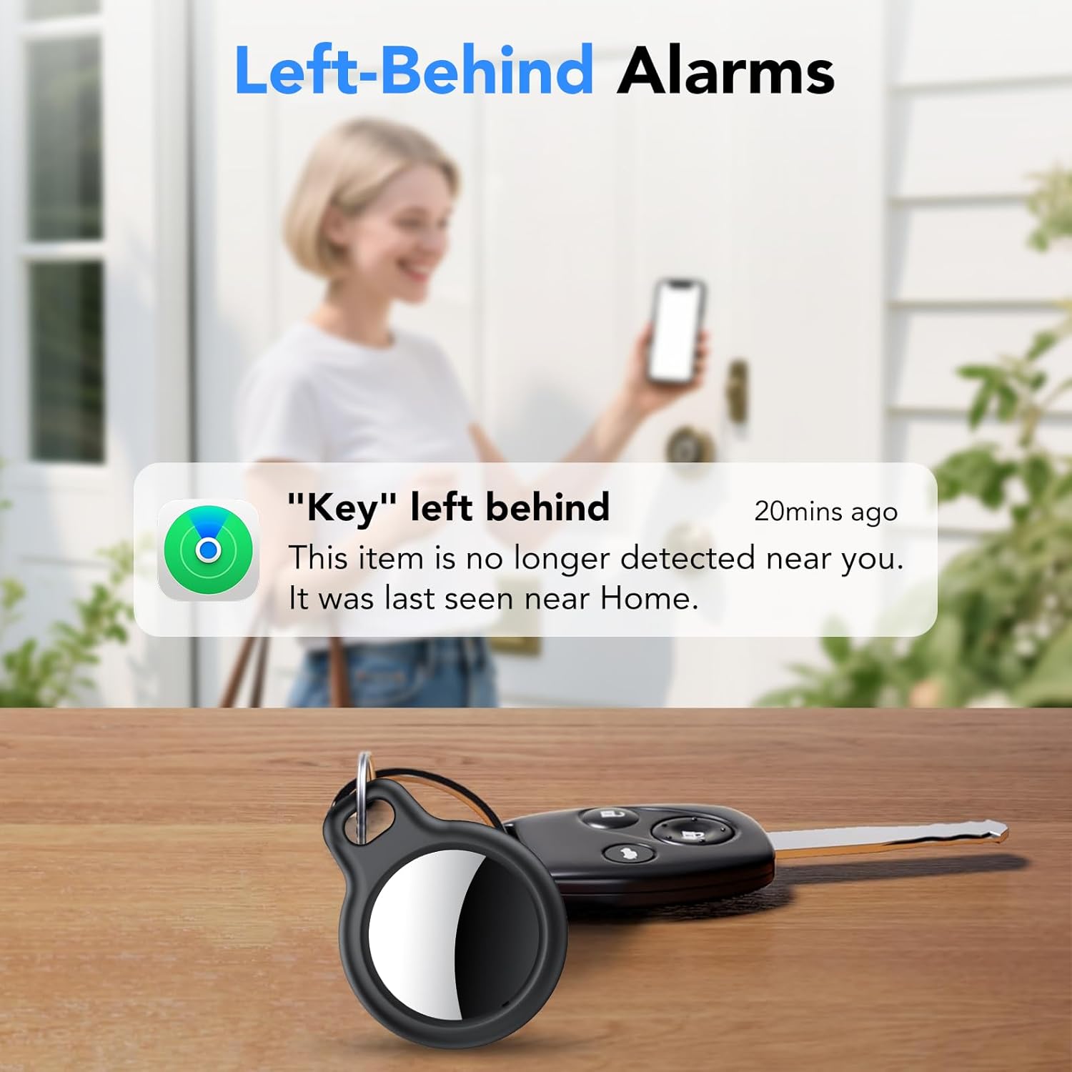 Air Tracker Tags-4 Pack, 2025 New [Apple MFi Certified], Bluetooth Tracker Work with Apple Find My (iOS Only), Replaceable Battery Last 2 Years,Item Finder for Luggage/Key/Suitcase,with Diverse Holder - Image 6