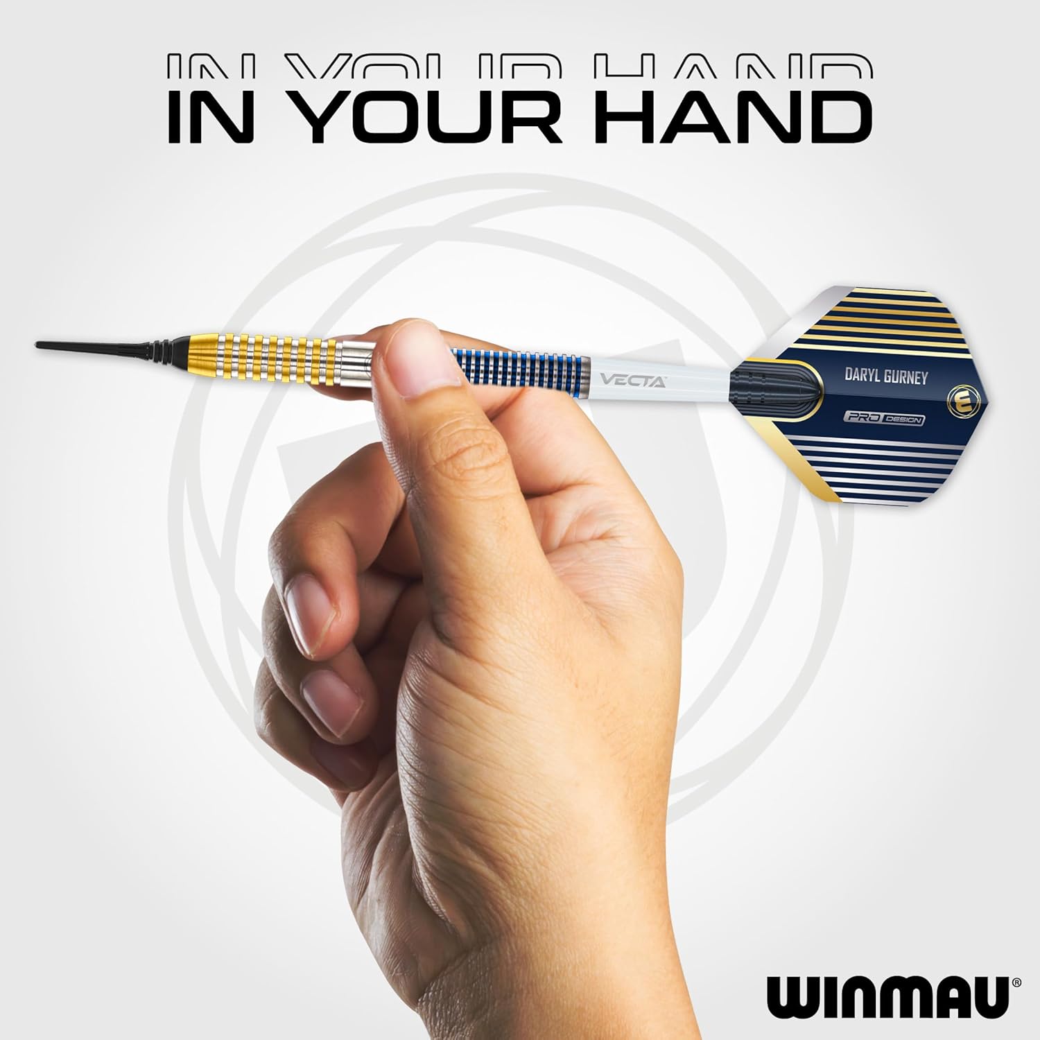 Winmau Darts - Professional Player - Daryl Gurney SC 1.0 Series 90% Tungsten Darts Set with Dart Flights and Dart Shafts (Stems) – Available in Soft and Steel Tip - Available Weights 20g and 23g
