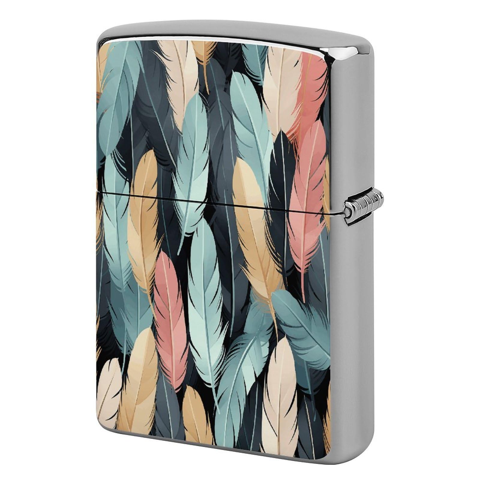 Fodpand Style Feather Metal Lighter Case Cover Lighter Sleeve