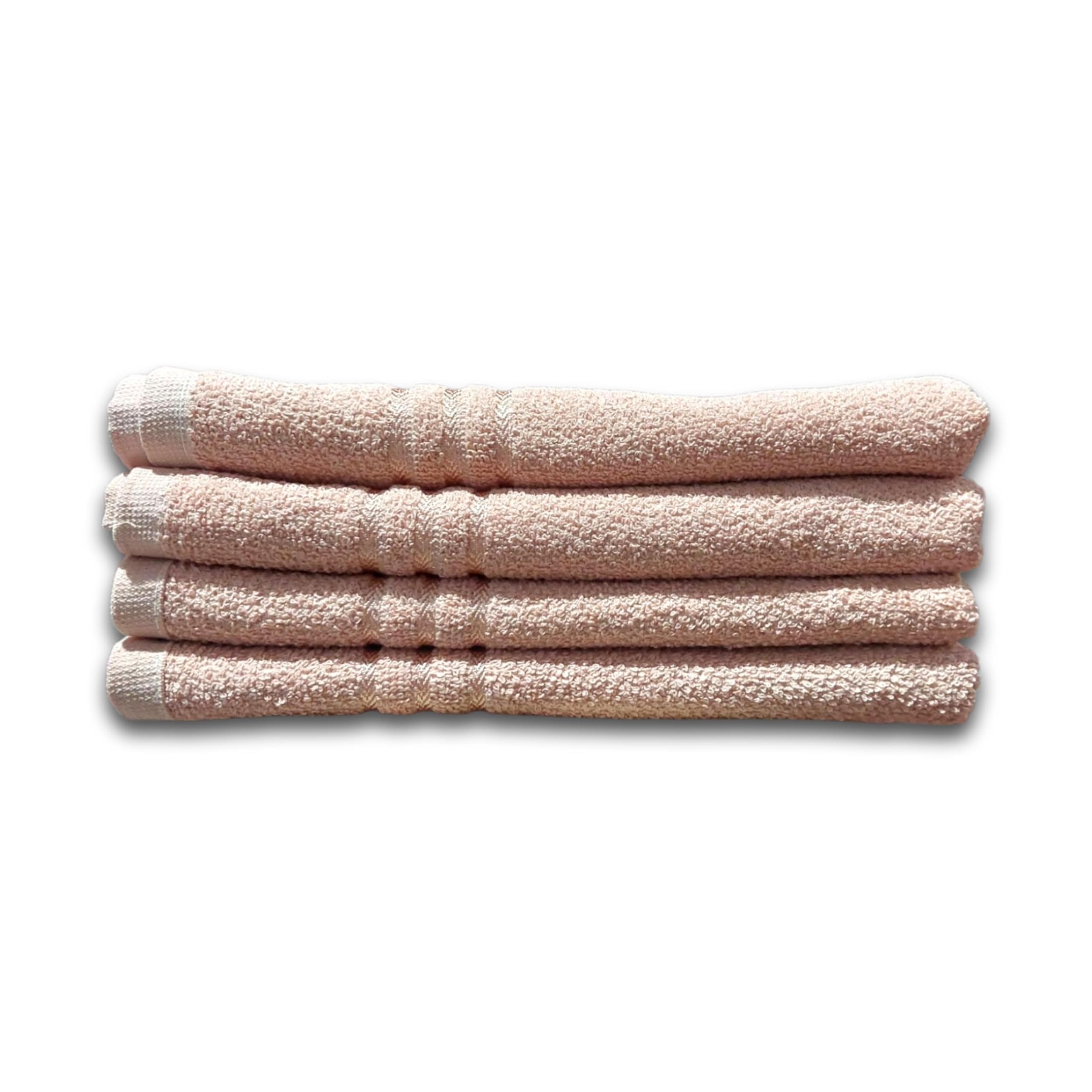 Slickcomfort 100% Cotton 4 Piece Hand Towel Set | Ultra Absorbent & Anti-Bacterial | Super Soft Gym & Workout Towels, 350 GSM (Beige)