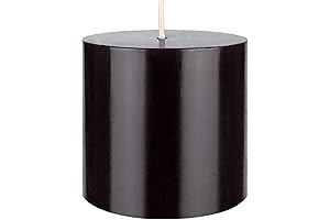 Mega Candles Black Pillar Candle for Home Decor, Weddings, and Celebrations