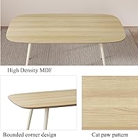 Vista 3 de Mesa de comedor moderna de granja de 47.2 pulgadas, mesa de comedor rectangular de madera con patas de metal para 4 personas para comedor, cocina