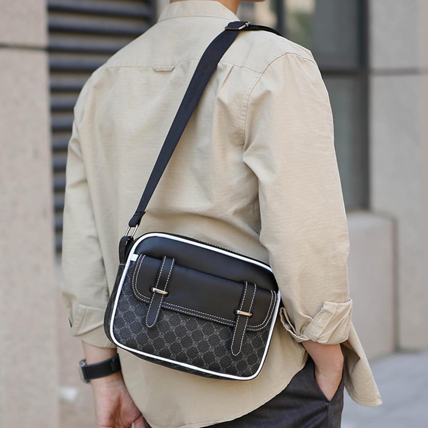 Crossbody Bag for Mens, Pu leather Cross Body Purse, Multi Pocket Shoulder Bag Messenger Bag for Travel Work Daily - Image 7