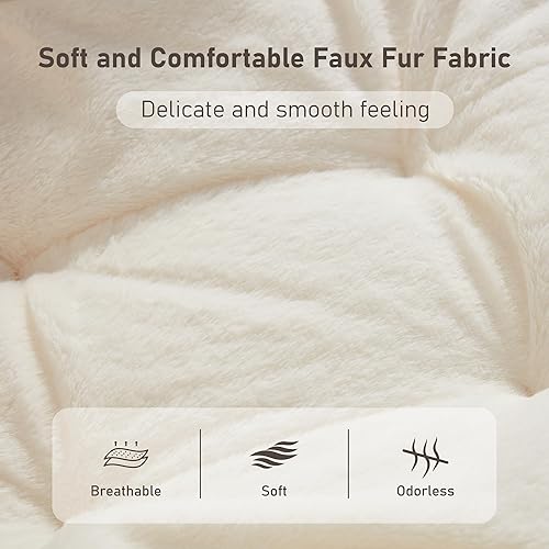 Miniatura 6 de Comfy - Silla tipo platillo de gran tamaño, silla de lectura de piel sintética suave para adultos, marco de metal XL estable y almohadilla