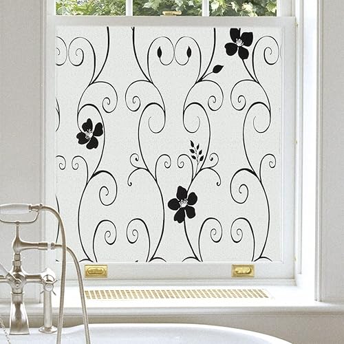Miniatura 3 de DUOFIRE Película de privacidad para ventana, película de vidrio esmerilado, sin pegamento, película de vidrio estática, anti-UV, para baño,