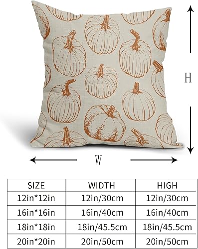 Miniatura 5 de Juego de 2 fundas de almohada de otoño de 18 x 18 pulgadas, naranja quemado, calabaza, otoño, cosecha de Acción de Gracias, fundas decorativas para