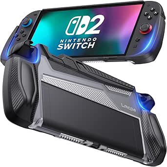 Lmcpa Dockable Case for Nintendo Switch 2 (2025)[7.9 inch] - TPU Grip Protective Cover for Switch New Gen 2025 Console &amp; Joy-Con Controller Accessories - Black
