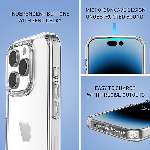 Miniatura 5 de Funda transparente a prueba de golpes para iPhone 14 Pro Max, protección de vidrio inastillable y protección de lente de cámara, regalo (para