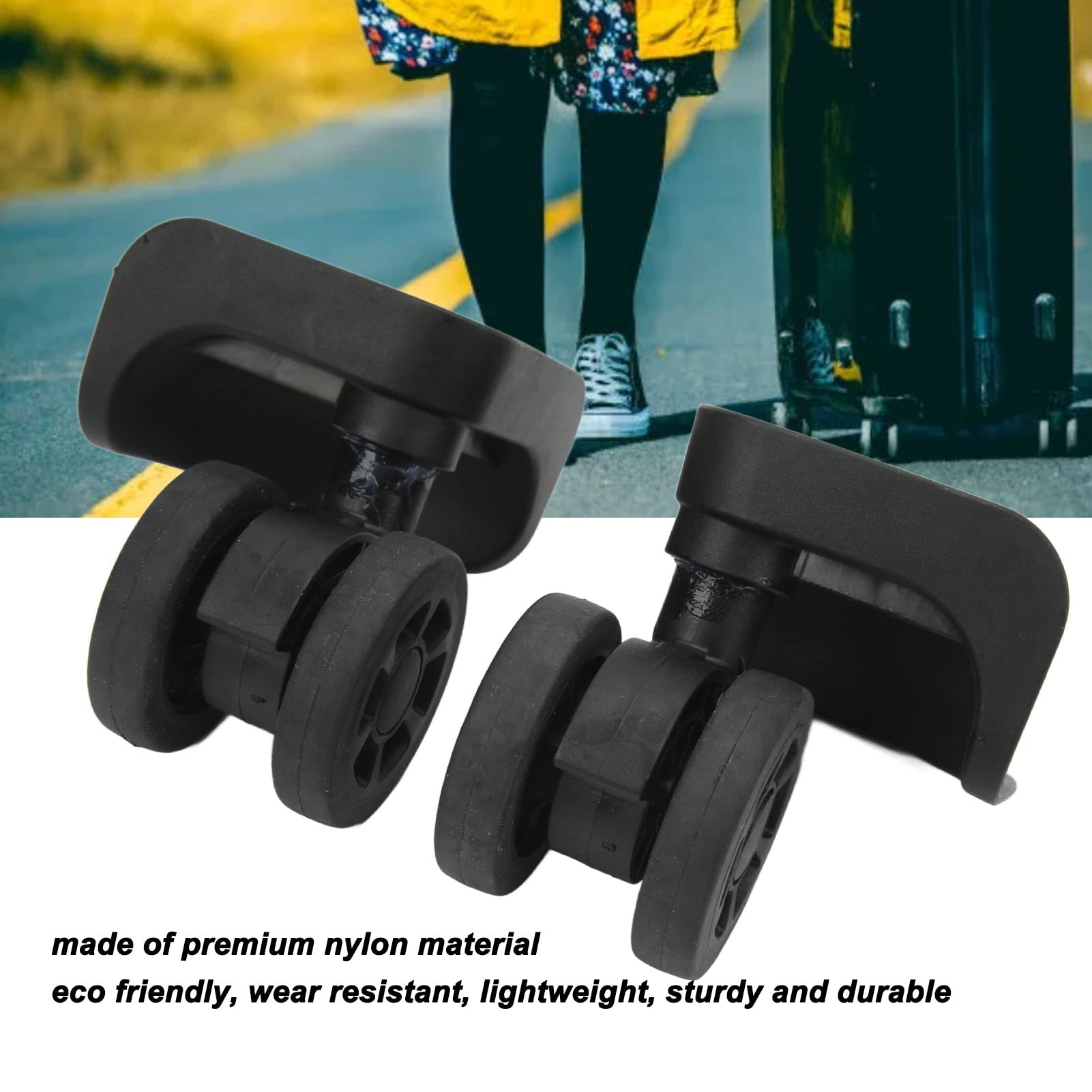 Aoutecen Kofferrollen Ersatz - Schwarz, Geräuscharm & Langlebig Für Reisekoffer