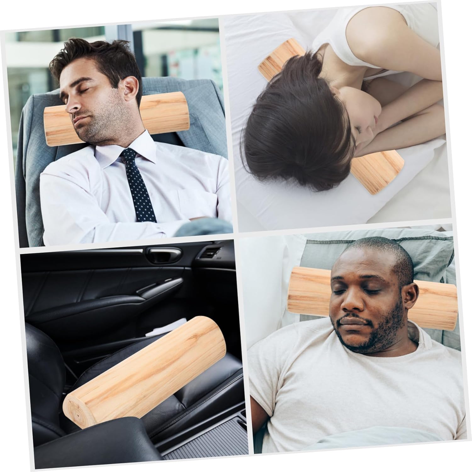 2pcs Wooden Cervical Pillow Smooth Sauna Neck Support Pillow for Adults Ergonomic Back Bolster Height Handmade for Comfort and Health
