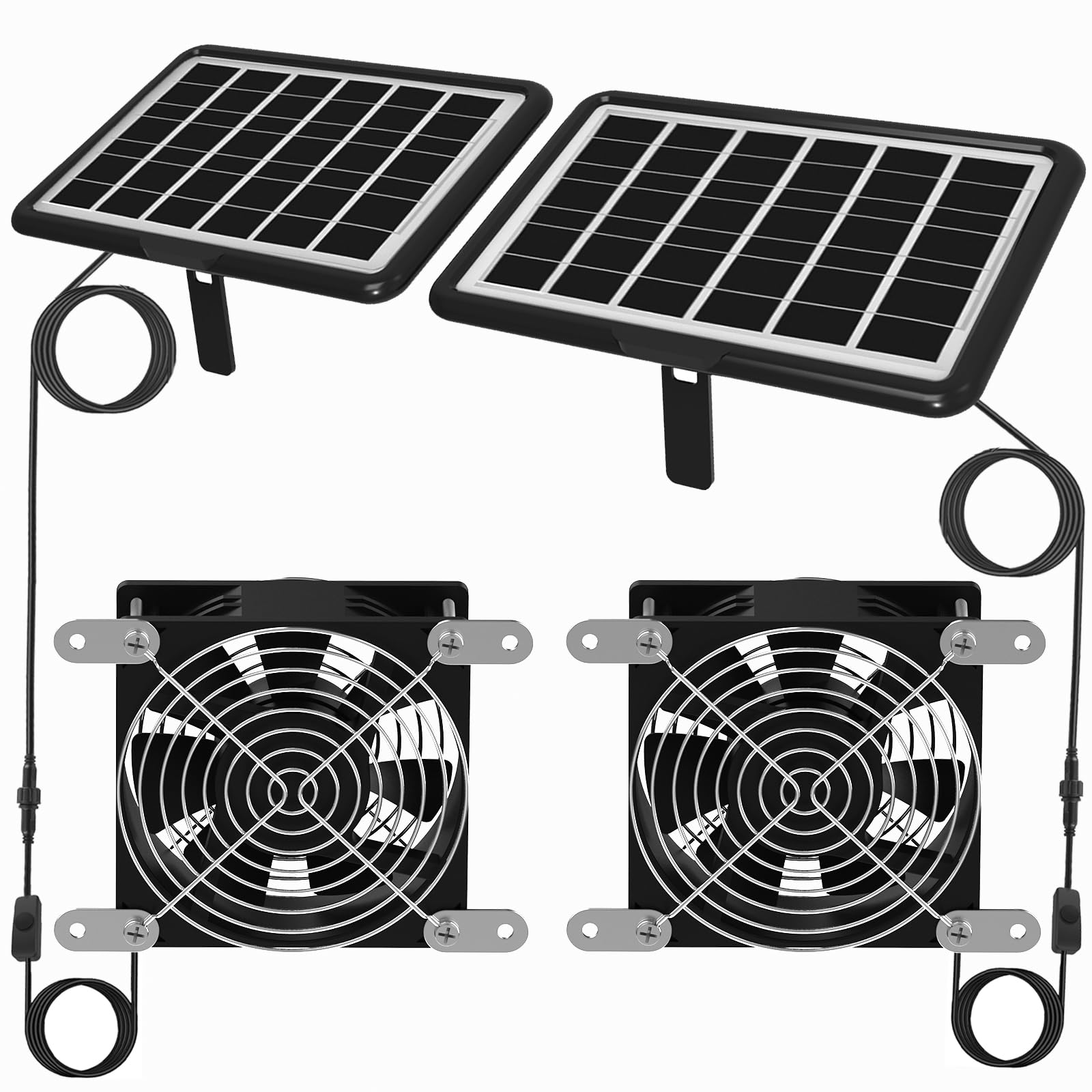 Photo 1 of DELUMEE Solar Exhaust Fan with 30W Solar Panels - Black