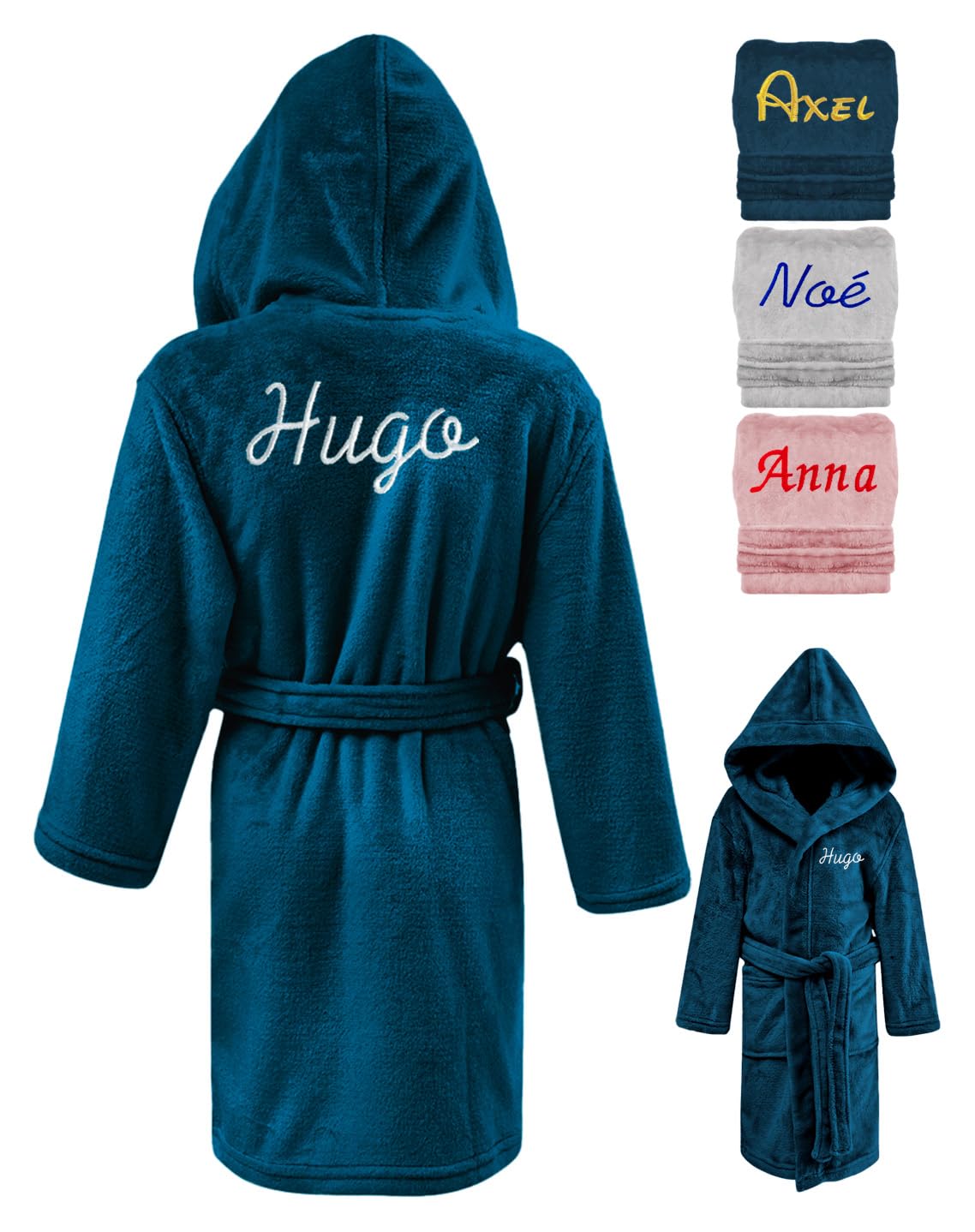 KDO MAGIC Robe de Chambre Enfant Personnalisé | Idée cadeau garçon, fille, anniversaire, noël | Peignoir personnalisable avec prénom brodé