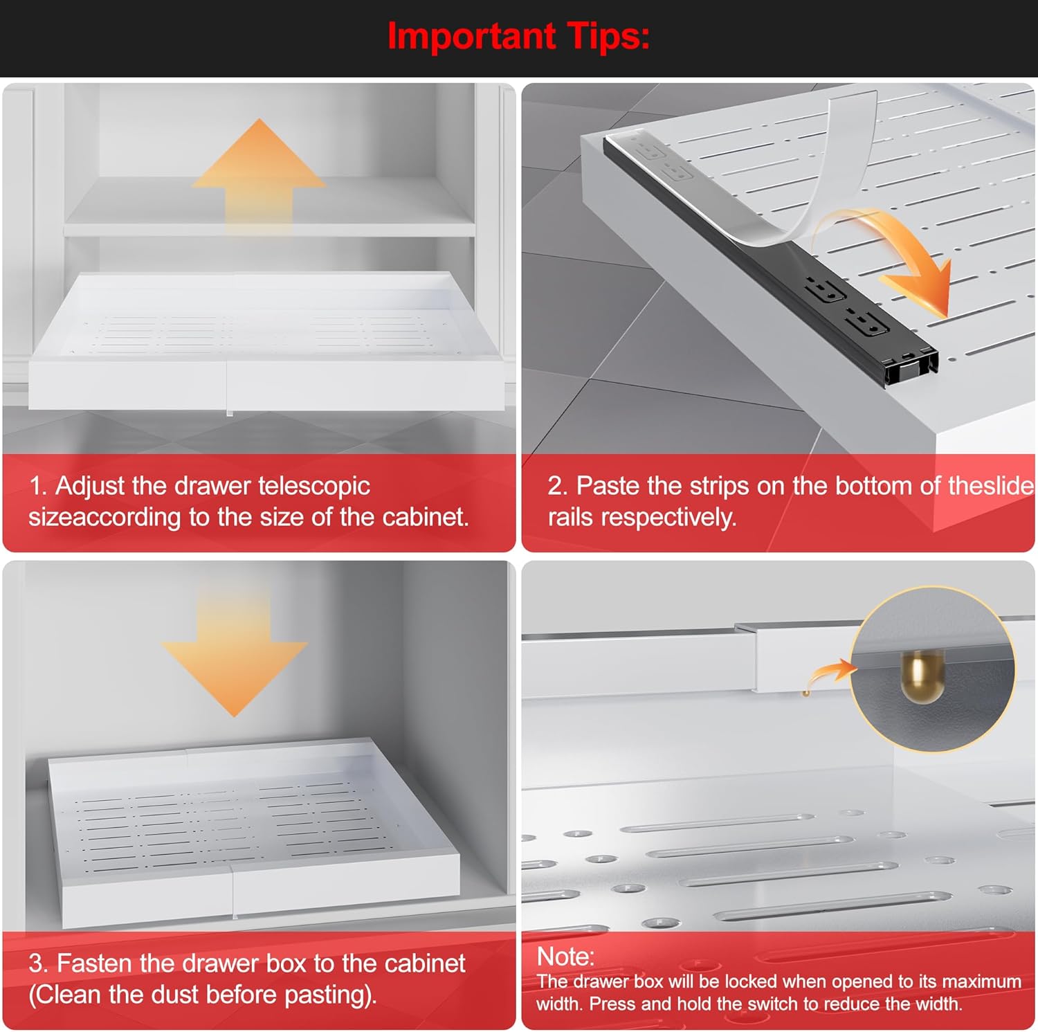 ZGO Pull Out Cabinet Organizer, Expandable(15.5"-27") Drawer Organizer, Pot and Pan Organizer for Under Cabinet, Pantry Kitchen Organizers and Storage Pan Organizer Storage Drawers(White, 1PC)