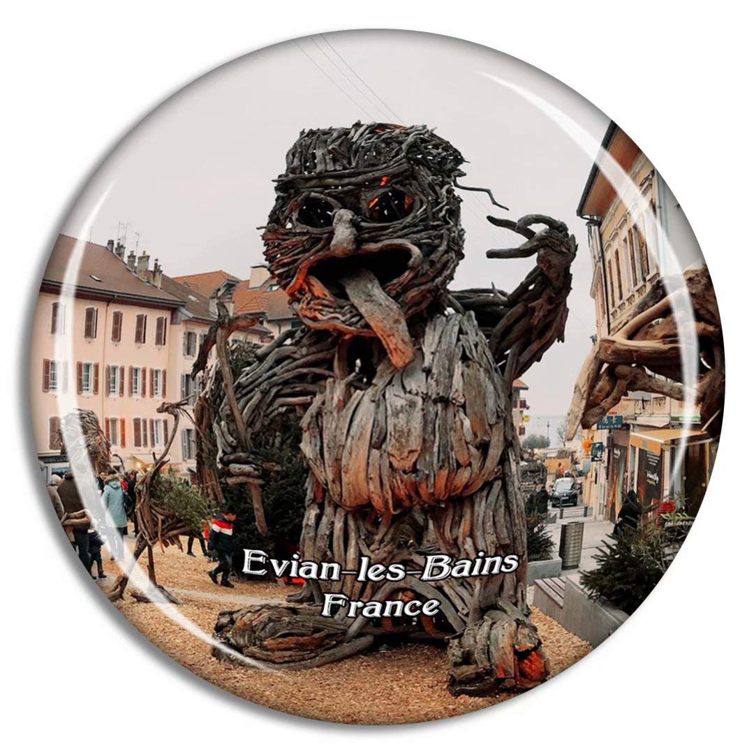 Evian-les-Bains France Le Fabuleux Village des Flottins Fridge Magnet Travel Gift Souvenir Collection 3D Crystal Glass Sticker