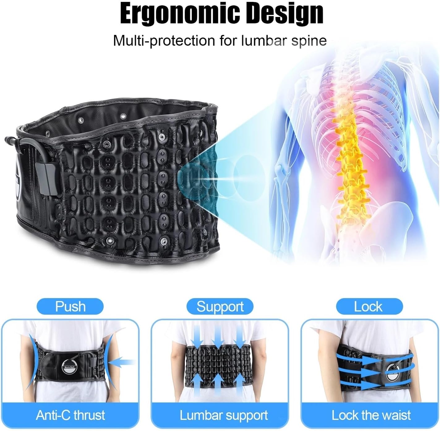 Back Decompression Belt Lumbar Support Herniation Traction Device
