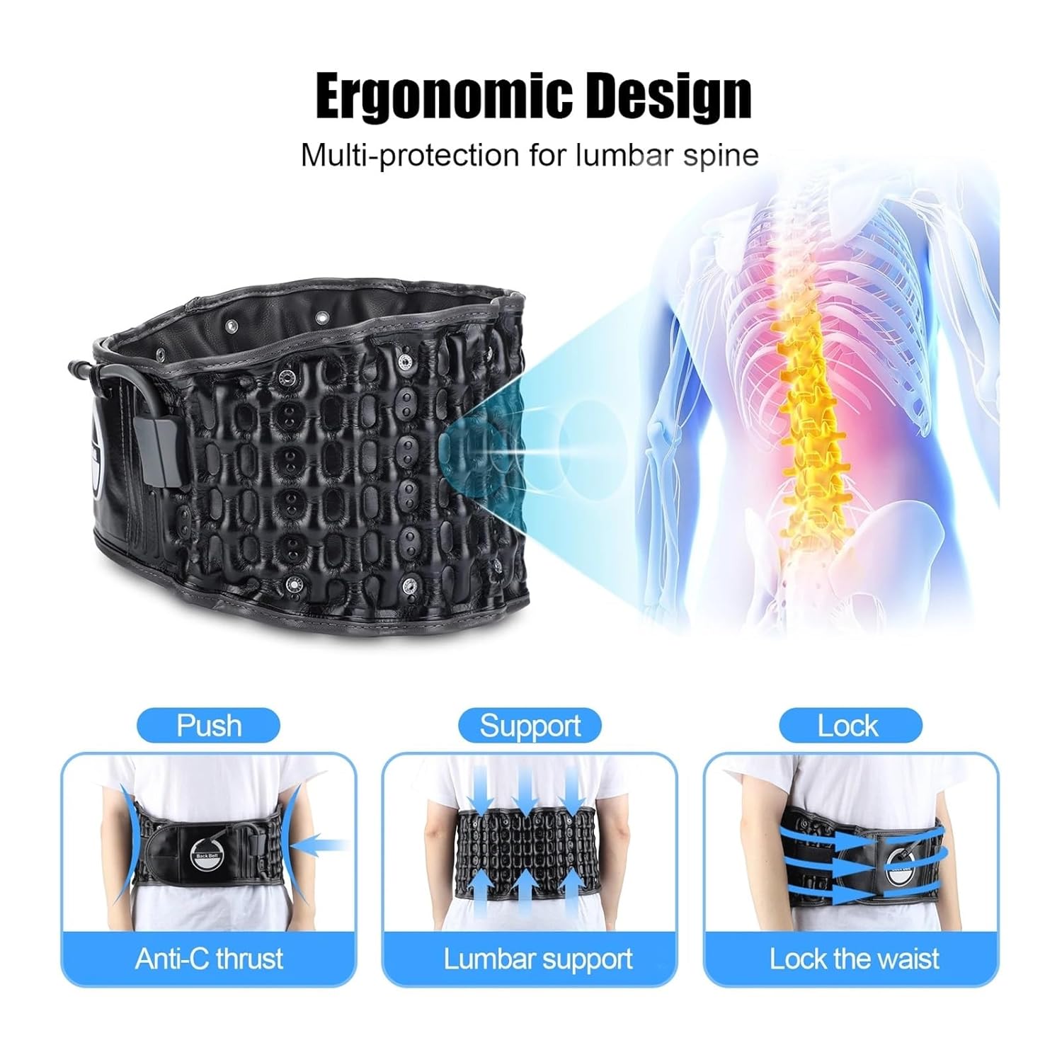 Back Decompression Belt Lumbar Support Herniation Traction Device