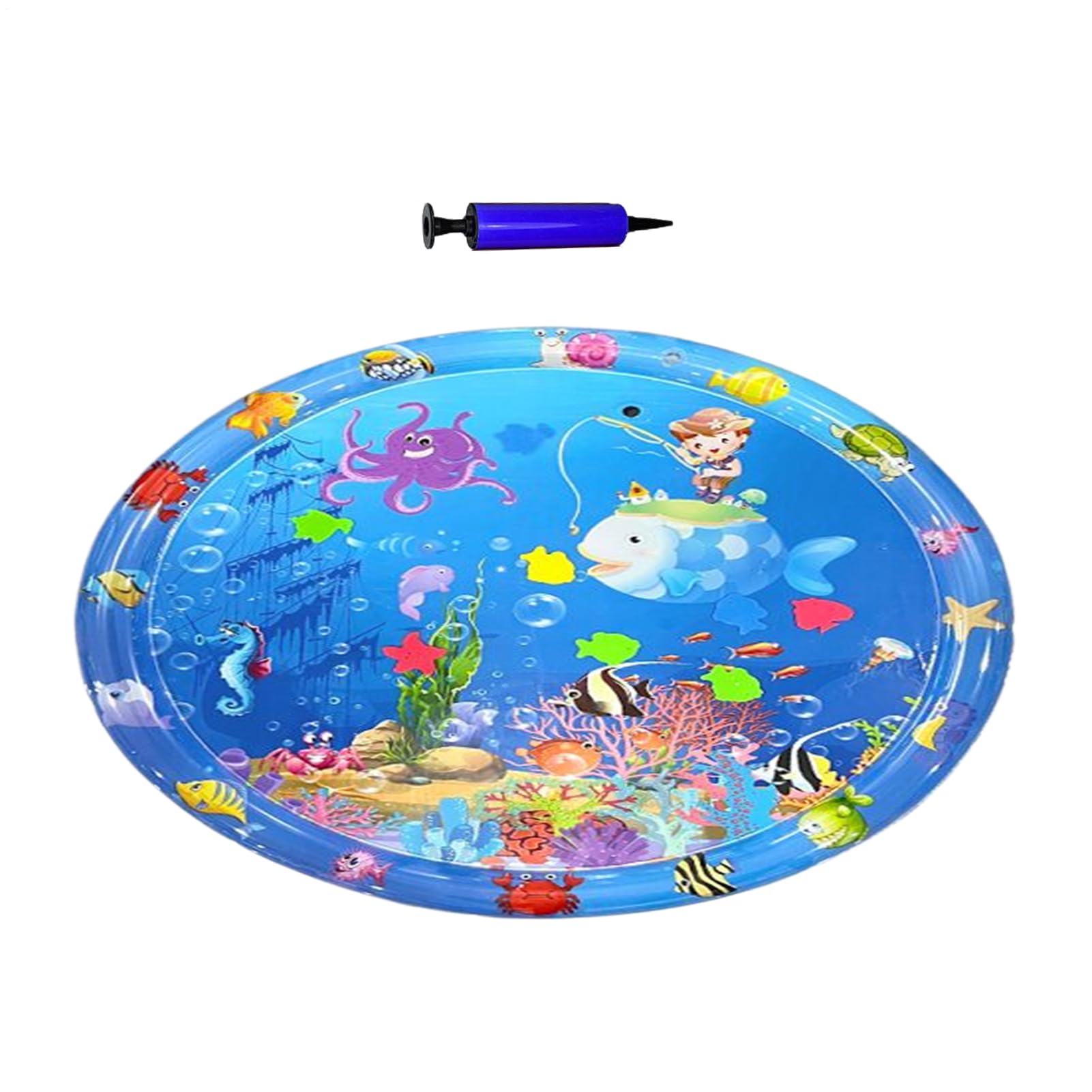 Cuscino Refrigerante per Cani | Tappeto Antigraffio per Acqua e Gioco 100x100 cm | Giocattolo Sensoriale Interattivo con Pompa Gonfiabile per Esterno Interno Casa Giardino Viaggio Auto