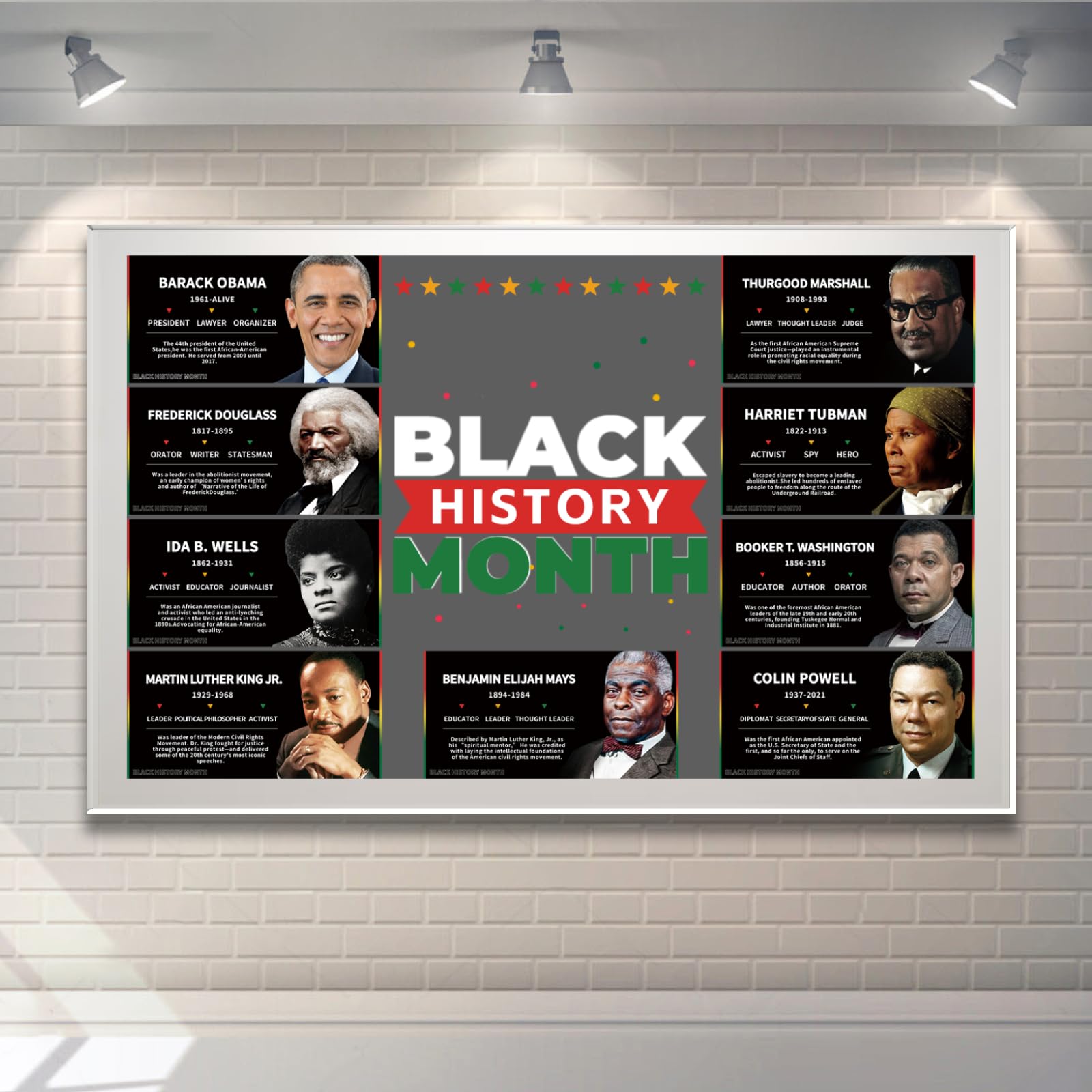 Outus 17 Piezas De Decoración Del Mes De La Historia Negra, Póster De Historia Afroamericana Tablero De Anuncios De Inventores Afroamericanos