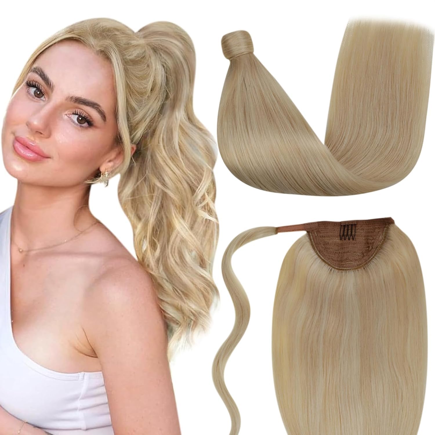 LaaVoo Wire Hair Extensions Human Hair 18 Inch Medium Brown Wire Human Hair Extensions Light Brown Human Hair Extensions Long Straight Hair 86g — view 57