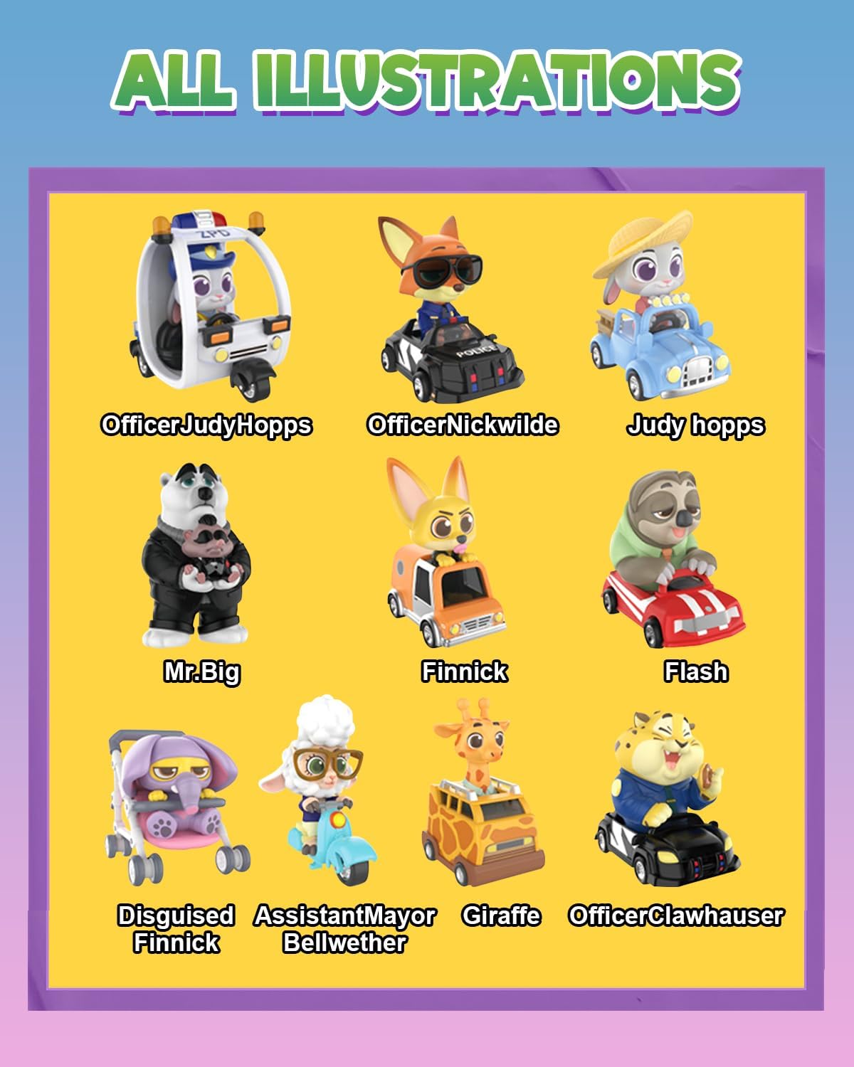 MINISO Disney Zootopia Blind Box Doo-doo Fun Travel Series Figures Collectible Box Vinyl Model Surprise Box Random Design Mystery Toy for Home Decor Birthday Gifts (Random One Figure)