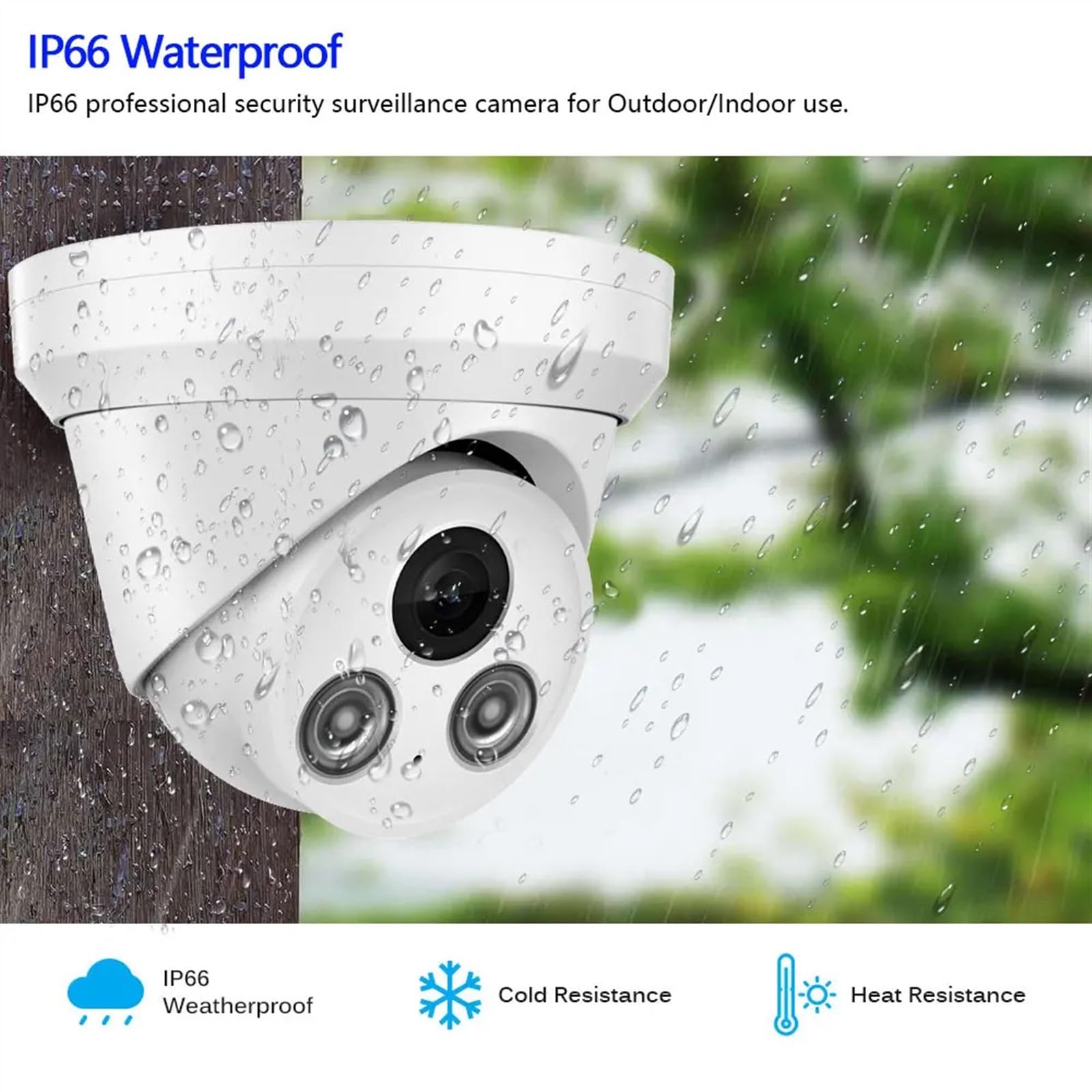 Kamera bezpieczeństwa zewnętrzna, Kamera kopułkowa CCTV POE 4K 8MP wykrywanie ruchu bezpieczeństwo kamera IP67 kolorowa kamera noktowizyjna nadzór wideo kamera IPC Audio widok P2P Kamera bezpieczeństw