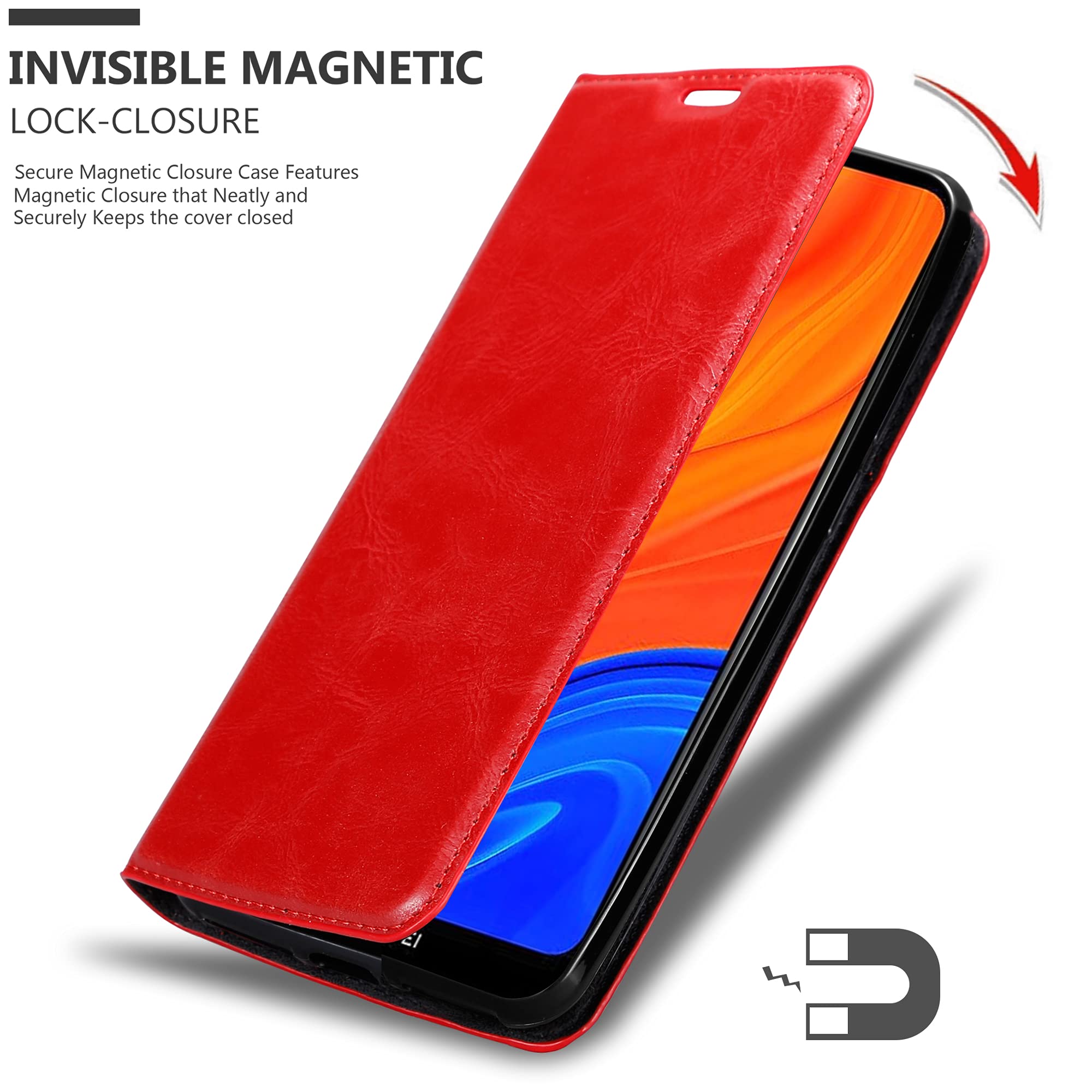 Cadorabo Hülle Für Huawei Y6S – Klappcover Aus Kunstleder Mit Standfunktion & Kartenfächern