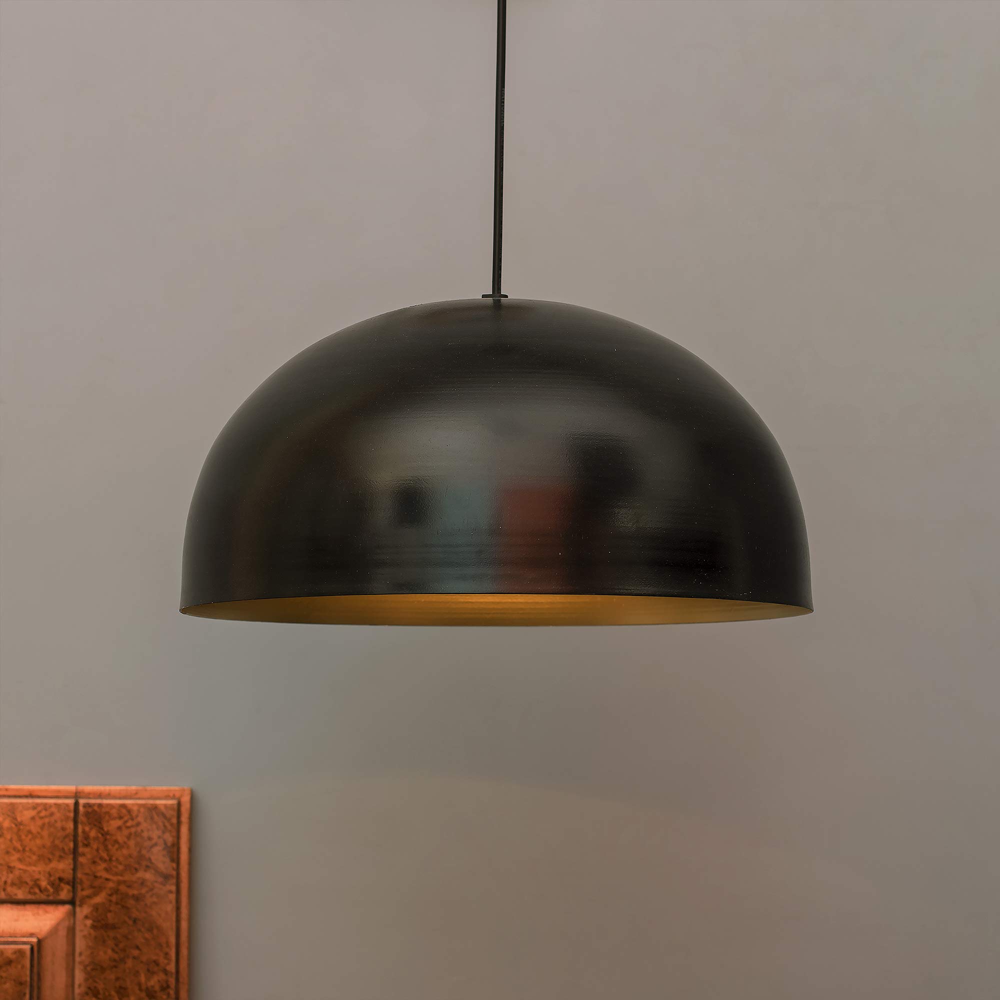 Homesake® Metallic Black Pendant Hanging Light, Hanging Lamp 12", Industrial E27 lamp