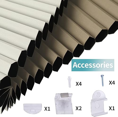 Miniatura 5 de MYshade Persianas celulares opacas de 1.5 pulgadas de arriba hacia arriba, sin cordones, plisadas, para ventanas, hogar, dormitorio, oficina,